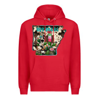 Red arkansas map Premium Hoodie - RacoonDesign