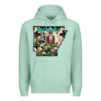 Seafoam arkansas map Premium Hoodie - RacoonDesign