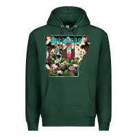 Sports Green arkansas map Premium Hoodie - RacoonDesign