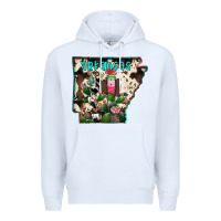 White arkansas map Premium Hoodie - RacoonDesign