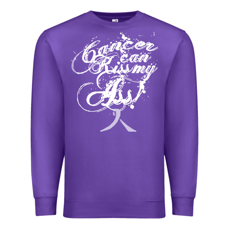 Brain Cancer T  Shirt Cancer Can Kiss My Ass! Brain ( Gray Ribbon) T Premium Sweatshirt by linhVisuals | Teevron
