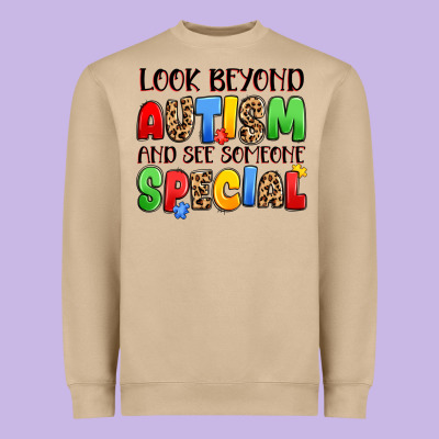 Look Beyond Autism And See Someone Special Heavyweight Sweatshirt Designed By Jahusdesignshop