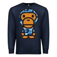 Navy baby milo bape camo Premium Sweatshirt - linhVisuals