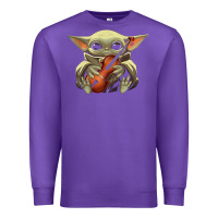 Purple baby yoda hug violin [tb] Premium Sweatshirt - linhVisuals