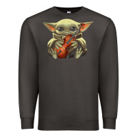 Smoke baby yoda hug violin [tb] Premium Sweatshirt - linhVisuals