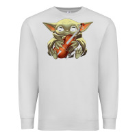 Dove Grey baby yoda hug violin [tb] Premium Sweatshirt - linhVisuals
