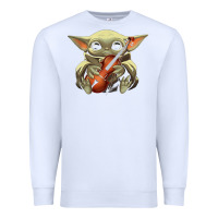 White baby yoda hug violin [tb] Premium Sweatshirt - linhVisuals