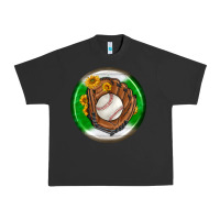 Pigment Black baseball with sunflower round earrings Urban Heavy Tee - BundleAndBundleShop