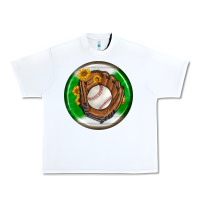 White baseball with sunflower round earrings Urban Heavy Tee - BundleAndBundleShop