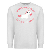 Oatmeal Heather i'm a little horse Premium Sweatshirt - linhVisuals