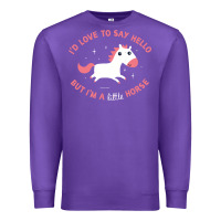Purple i'm a little horse Premium Sweatshirt - linhVisuals