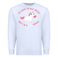 White i'm a little horse Premium Sweatshirt - linhVisuals