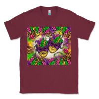 Burgundy Mardi Gras masks tumbler Classic Tee - HowdyJamesFarm