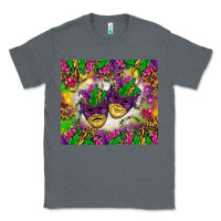 Charcoal Heather Mardi Gras masks tumbler Classic Tee - HowdyJamesFarm