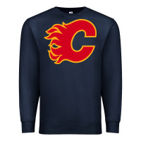 Navy the-flames-calgary-sports Premium Sweatshirt - linhVisuals