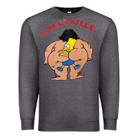 Charcoal Heather bart crack kills Premium Sweatshirt - linhVisuals