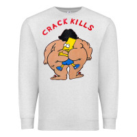 Oatmeal Heather bart crack kills Premium Sweatshirt - linhVisuals