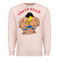 Pale Pink bart crack kills Premium Sweatshirt - linhVisuals