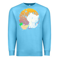 Ocean Blue cat t  shirt ramen noodles kawaii cat t  shirt Premium Sweatshirt - linhVisuals