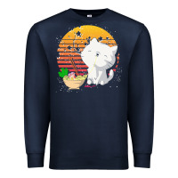 Navy cat t  shirt ramen noodles kawaii cat t  shirt Premium Sweatshirt - linhVisuals