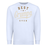 White Mens Best Grumpa Ever Funny Grandpa Premium Sweatshirt - linhVisuals