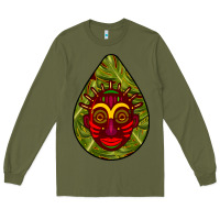 Army Green african masks teardrop  7 Long Sleeve Tee - BundleAndBundleShop