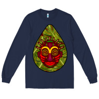 Navy african masks teardrop  7 Long Sleeve Tee - BundleAndBundleShop