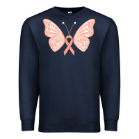 Navy gynecologic cancer support t  shirt gynecological cancer awareness pea Premium Sweatshirt - linhVisuals