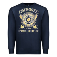 Navy cherokee native american and proud of t shirt Premium Sweatshirt - linhVisuals