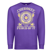 Purple cherokee native american and proud of t shirt Premium Sweatshirt - linhVisuals