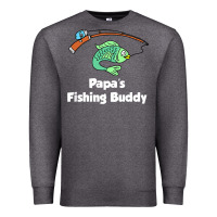 Charcoal Heather kids papa's fishing buddy grandson or granddaughter fish t shirt Premium Sweatshirt - linhVisuals