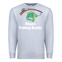 Heather Grey kids papa's fishing buddy grandson or granddaughter fish t shirt Premium Sweatshirt - linhVisuals