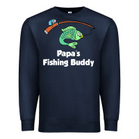 Navy kids papa's fishing buddy grandson or granddaughter fish t shirt Premium Sweatshirt - linhVisuals