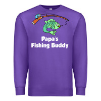 Purple kids papa's fishing buddy grandson or granddaughter fish t shirt Premium Sweatshirt - linhVisuals