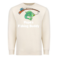 Sandshell kids papa's fishing buddy grandson or granddaughter fish t shirt Premium Sweatshirt - linhVisuals
