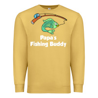 Antique Gold kids papa's fishing buddy grandson or granddaughter fish t shirt Premium Sweatshirt - linhVisuals