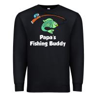 Black kids papa's fishing buddy grandson or granddaughter fish t shirt Premium Sweatshirt - linhVisuals