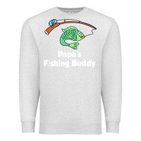 Oatmeal Heather kids papa's fishing buddy grandson or granddaughter fish t shirt Premium Sweatshirt - linhVisuals