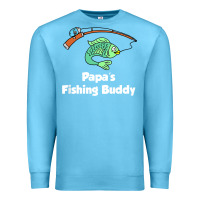 Ocean Blue kids papa's fishing buddy grandson or granddaughter fish t shirt Premium Sweatshirt - linhVisuals