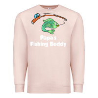 Pale Pink kids papa's fishing buddy grandson or granddaughter fish t shirt Premium Sweatshirt - linhVisuals