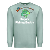 Seafoam kids papa's fishing buddy grandson or granddaughter fish t shirt Premium Sweatshirt - linhVisuals