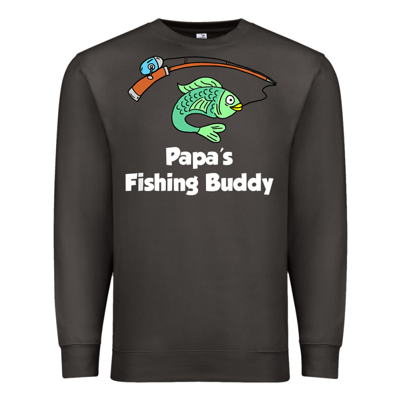 Kids Papa's Fishing Buddy Grandson Or Granddaughter Fish T Shirt Premium Sweatshirt by linhVisuals | Teevron