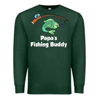 Sports Green kids papa's fishing buddy grandson or granddaughter fish t shirt Premium Sweatshirt - linhVisuals