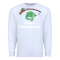White kids papa's fishing buddy grandson or granddaughter fish t shirt Premium Sweatshirt - linhVisuals