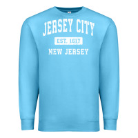 Ocean Blue jersey city new jersey nj vintage established sports design pullover h Premium Sweatshirt - linhVisuals