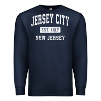 Navy jersey city new jersey nj vintage established sports design pullover h Premium Sweatshirt - linhVisuals
