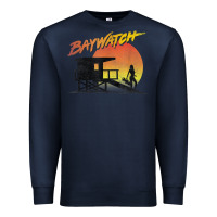 Navy baywatch lifeguard sunset t shirt Premium Sweatshirt - linhVisuals
