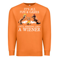 Carrot it's all fun and games until someone loses a wiener shirt Premium Sweatshirt - linhVisuals