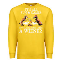 Lemon it's all fun and games until someone loses a wiener shirt Premium Sweatshirt - linhVisuals