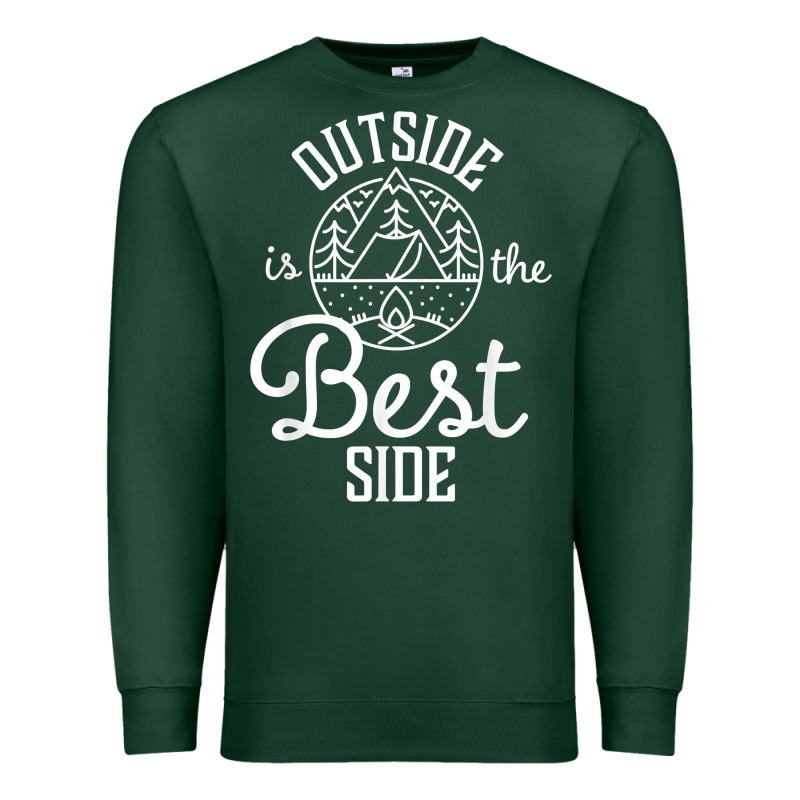 Outside Is The Best Side For Outdoor Campers And Hikers T Shirt Premium Sweatshirt by linhVisuals | Teevron